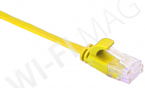 Кабель патч-корд Masterlan Comfort patch cable UTP, Cat6, flat, 0.25 м, неэкранированный, желтый