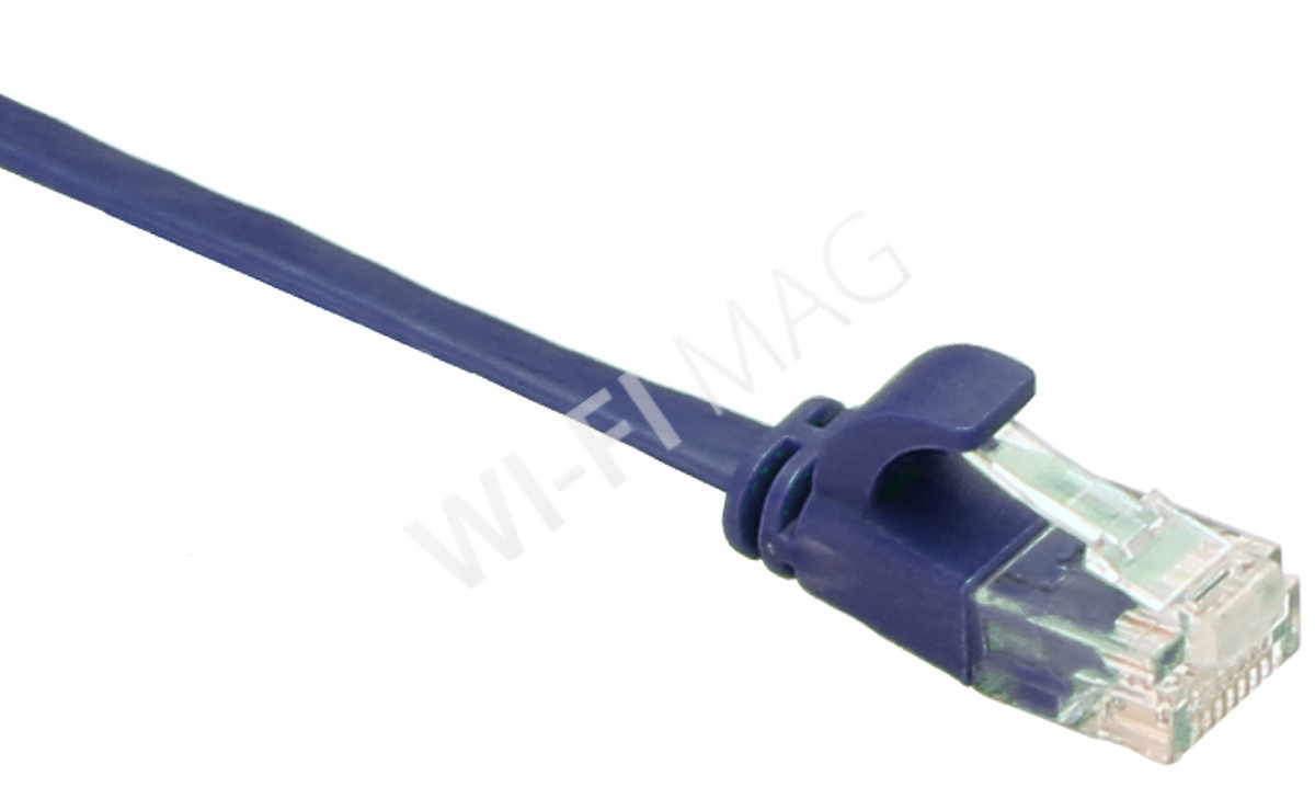 Кабель патч-корд Masterlan Comfort patch cable UTP, Cat6, flat, 0.5 м, неэкранированный, синий