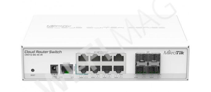 Mikrotik Cloud Router Switch CRS112-8G-4S-IN, коммутатор с функциями маршрутизатора