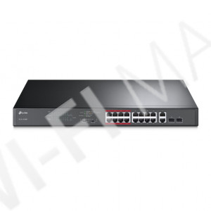 TP-Link TL-SL1218MP, 16 портов (10/100 Мбит/с) и 2 гигабитных порта