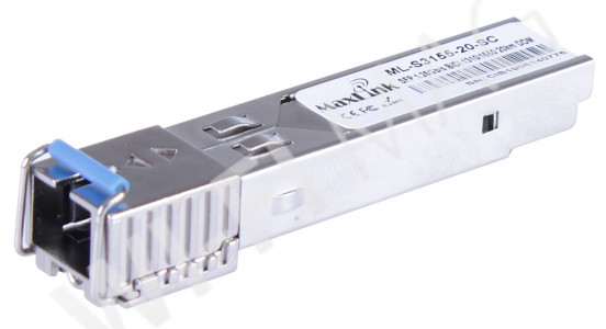 Max Link 1.25G SFP optical module, WDM(BiDi), SM, Tx 1310/Rx1550nm, 20KM, 1x SC connector, DDM, оптический модуль
