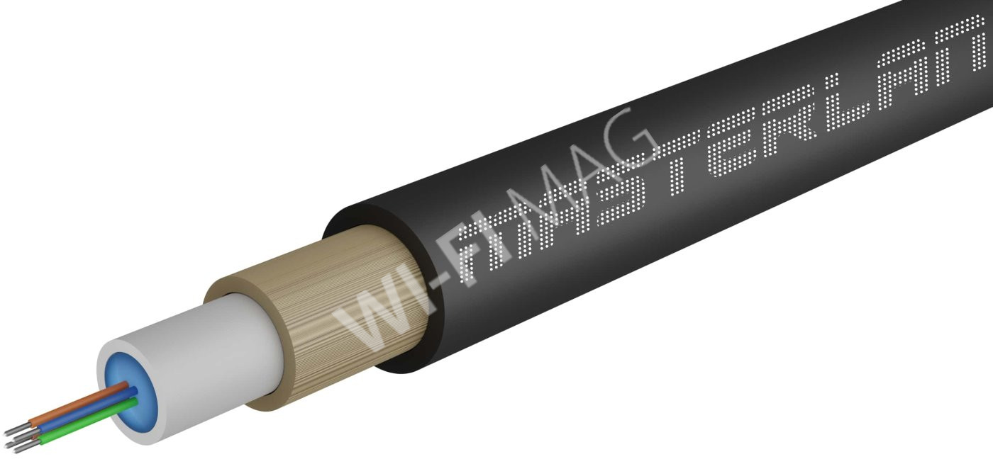 Masterlan Air1 fiber optic cable - 4vl 9/125, air-blowen, SM, HDPE, G657A1, 1m, одномодовый оптический кабель, чёрный