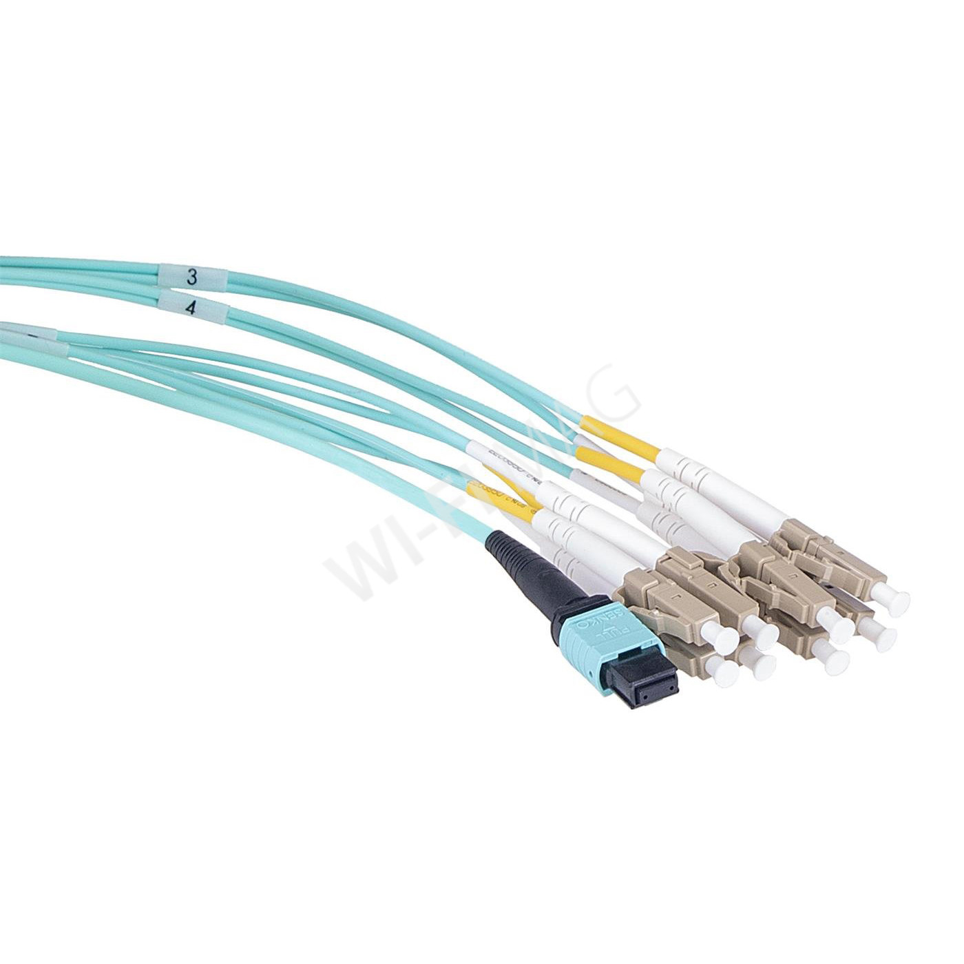 Masterlan fiber optic MPO patch cord, MPOupc female/4xLCupc duplex, MM, OM3, 8, Typ B, 1m, оптический патч-корд