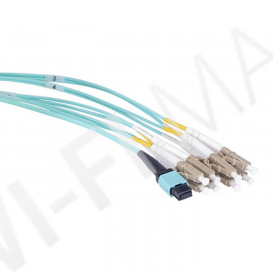 Masterlan fiber optic MPO patch cord, MPOupc female/4xLCupc duplex, MM, OM4, 8, Typ B, 1m, оптический патч-корд