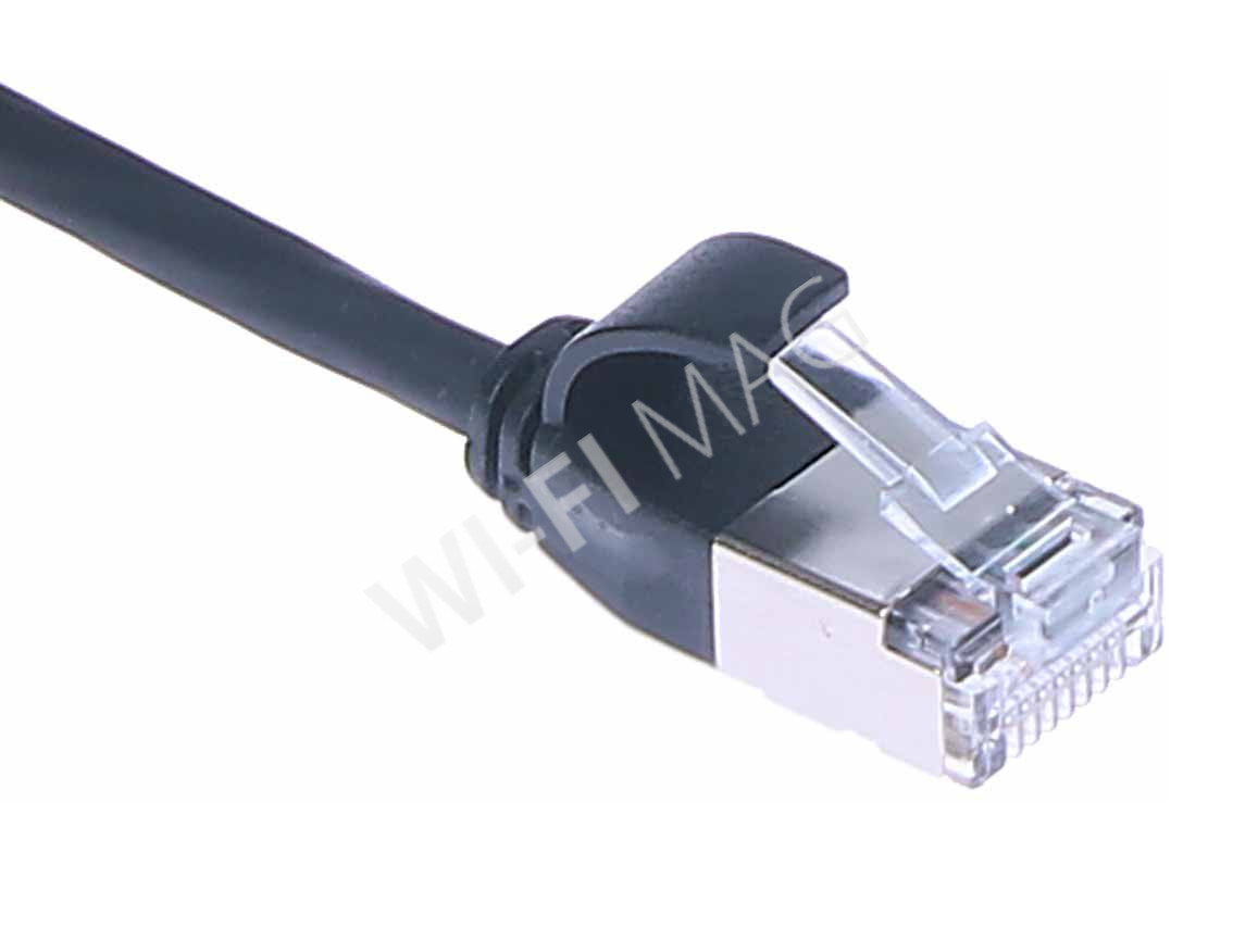 Кабель патч-корд Masterlan Comfort patch cable U/FTP, Cat6A, extra slim, LSZH, 0.25 м, экранированный, черный