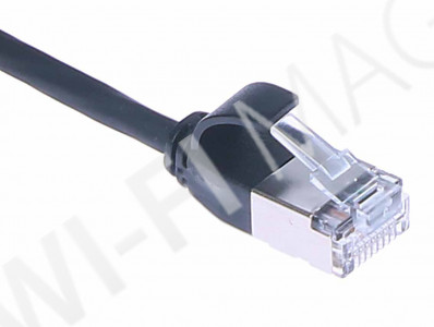 Кабель патч-корд Masterlan Comfort patch cable U/FTP, Cat6A, extra slim, LSZH, 0.25 м, экранированный, черный