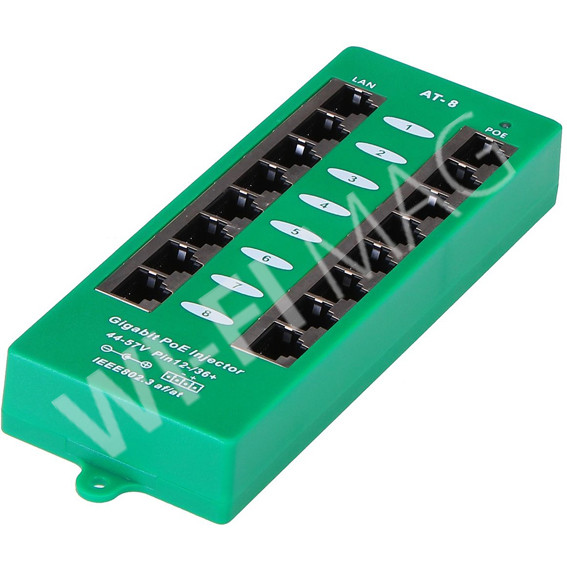 Max Link Gigabit active POE Injector, 8p, 8-портовый гигабитный 802.3af/at PoE-инжектор