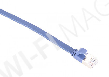 Кабель патч-корд Masterlan Comfort patch cable U/FTP, Cat6A, flat, 2 м, экранированный, синий
