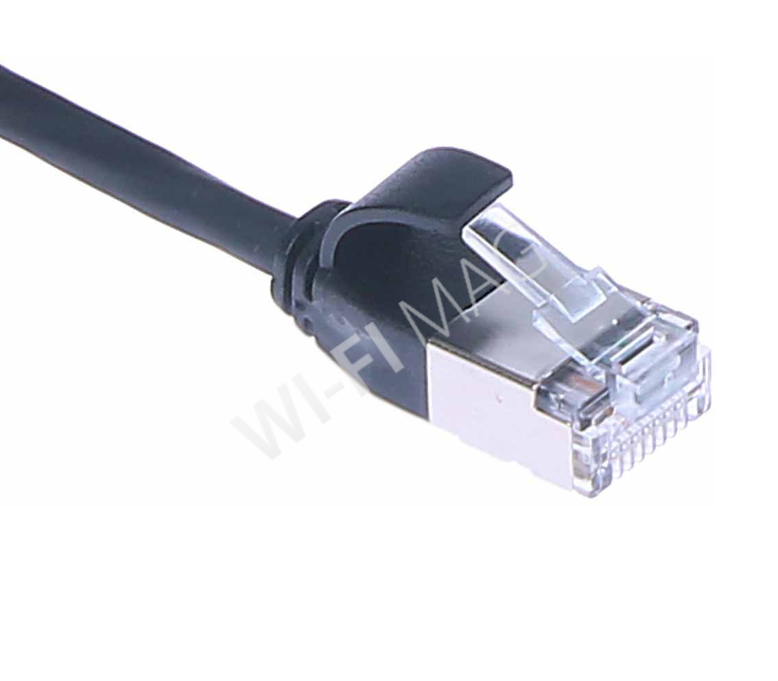 Кабель патч-корд Masterlan Comfort patch cable U/FTP, Cat6A, extra slim, LSZH, 0.5 м, экранированный, черный