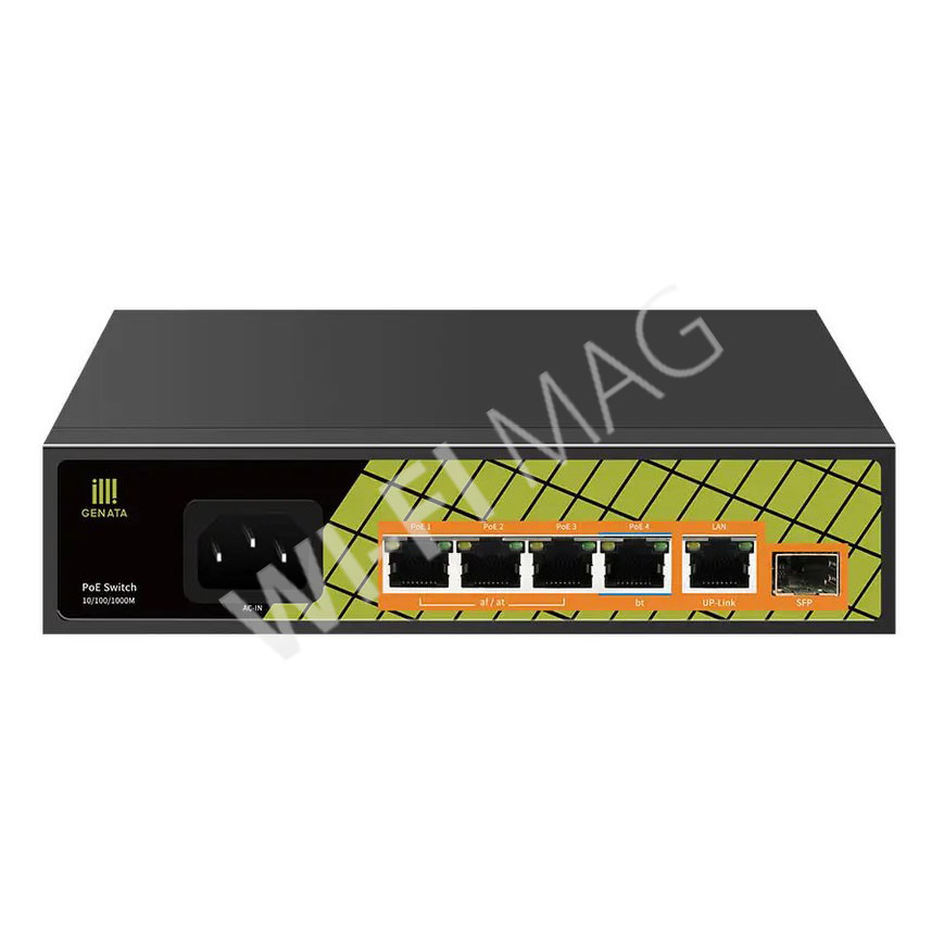 Conexpro GNT-P1006GA, с 5 портами 1 Гбит/с (4 PoE) и 1 SFP портом неуправляемый коммутатор
