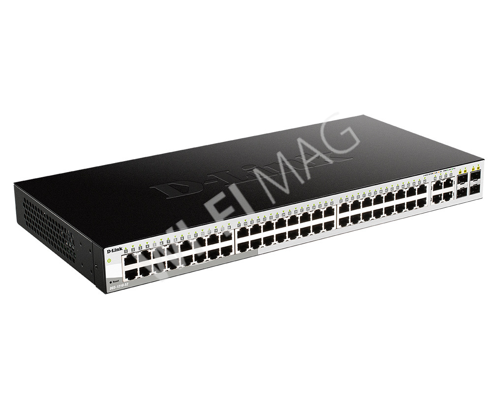 D-Link DGS-1210-52/FL, управляемый с 48 портами 1 Гбит/с и 4 комбо-портами SFP коммутатор