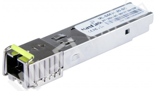 Max Link 1.25G SFP optical module, WDM(BiDi), SM, Tx 1550/Rx1310nm, 20km, 1x SC connector, DDM, оптический модуль