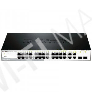 D-Link DES-1210-28, управляемый коммутатор с 24 портами 10/100 Мбит/с LAN, 2 портами 1 Гбит/с LAN и 2 комбо-портами SFP