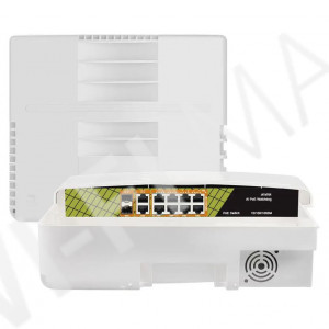 Conexpro GNT-P1012G6-F, уличный с 10 LAN (8 PoE) 1 Гбит/с и 2 SFP портами неуправляемый коммутатор