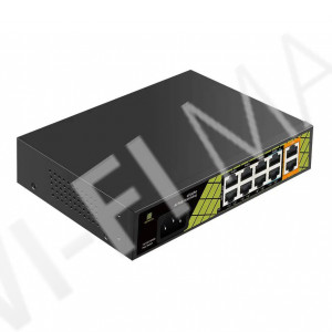 Conexpro GNT-P1210SG, с 8 PoE (10/100 Мбит/с) и 2 LAN (1 Гбит/с) портами неуправляемый коммутатор