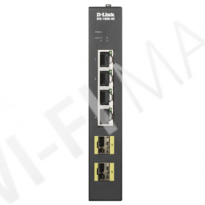 D-Link DIS-100G-6S/A, неуправляемый с 4-мя (1 Гбит/с) и 2-мя SFP портами коммутатор