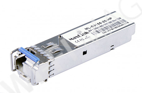 Max Link 1.25G SFP optical HP module, WDM(BiDi), SM, Tx 1310/Rx1550nm, 20KM, 1x LC connector, DDM, оптический модуль