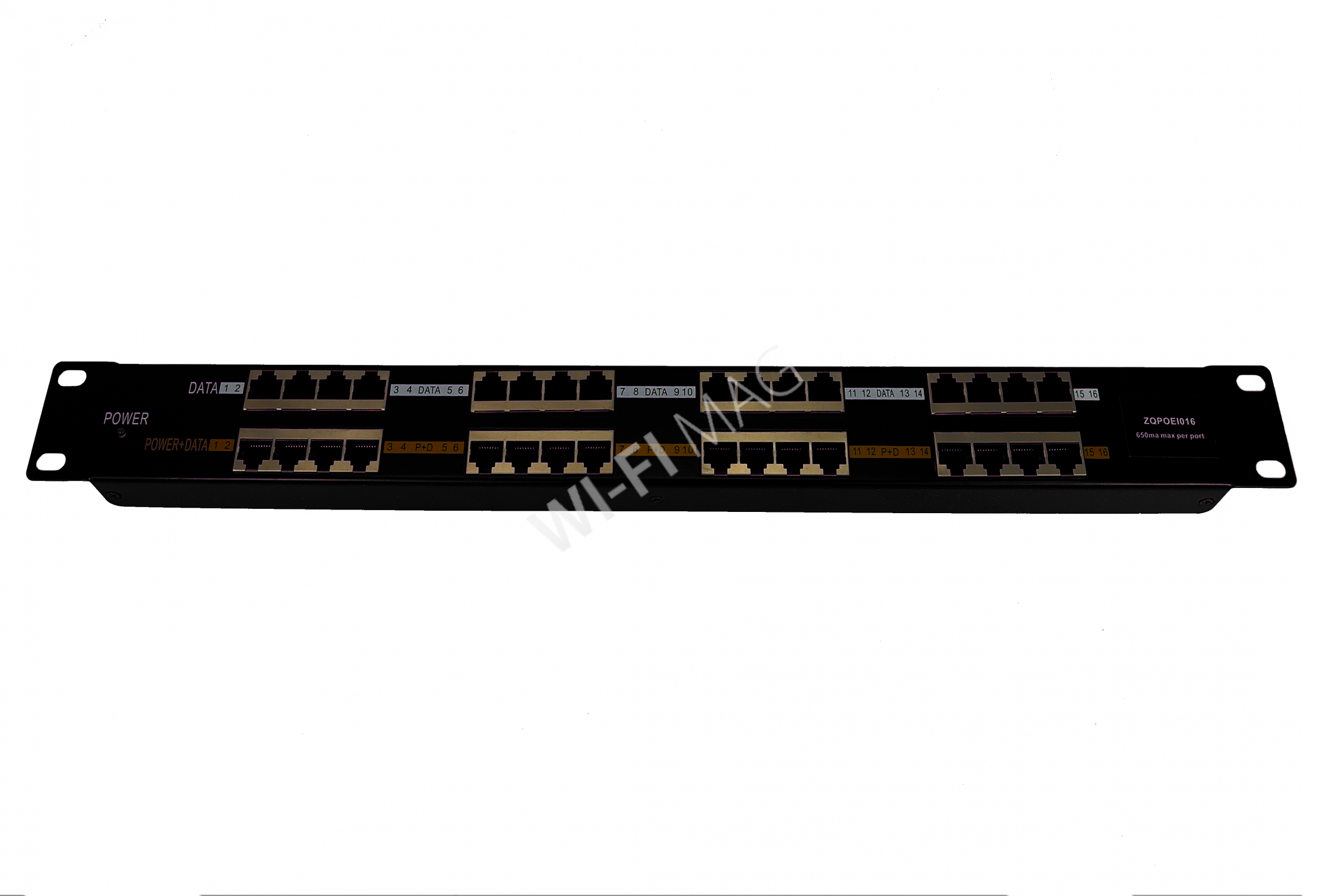 Коммутационная панель (патч-панель) Max Link POE Patch panel UTP cat.5e 16p 1U Black 19"