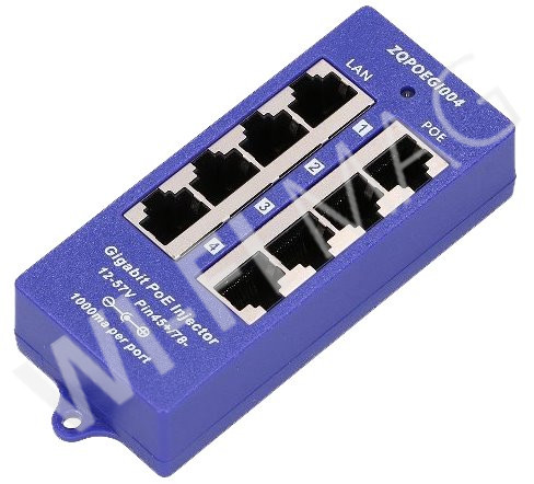 Max Link Gigabit POE Injector, UTP, Cat.6, 4 ports