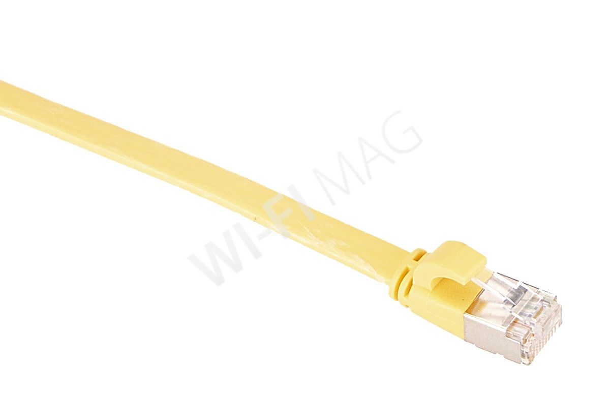 Кабель патч-корд Masterlan Comfort patch cable U/FTP, Cat6A, flat, 0.25 м, экранированный, желтый