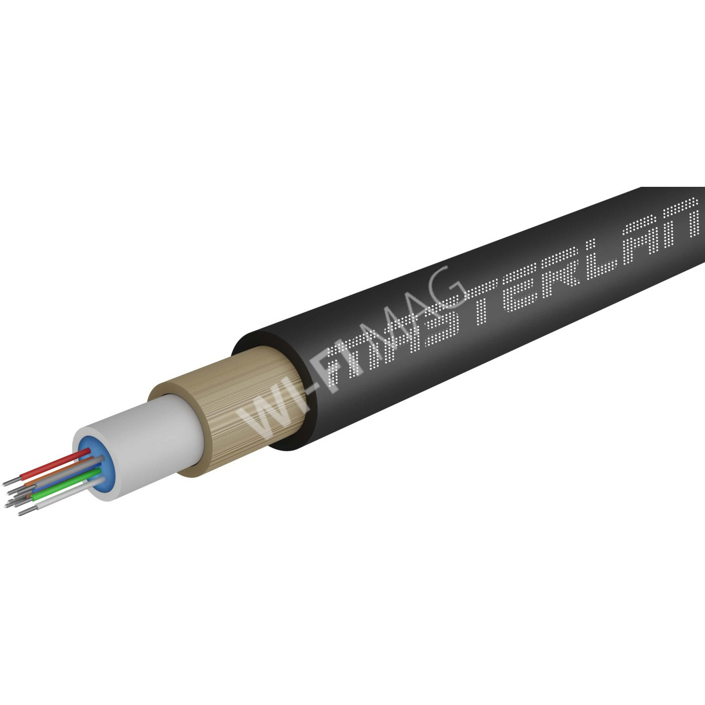 Masterlan Air1 fiber optic cable - 2vl 9/125, air-blowen, SM, HDPE, G657A1, 2000m, одномодовый оптический кабель, чёрный