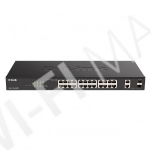 D-Link DGS-1100-26MPV2, управляемый коммутатор с 24 портами PoE+(1 Гбит/с) и 2 комбо-портами SFP(1 Гбит/с)