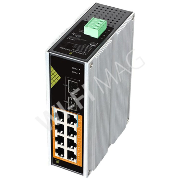 Conexpro GNT-IG1210FP-DC, промышленный с 8 PoE (1 Гбит/с) и 2 SFP портами неуправляемый коммутатор