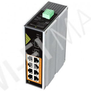 Conexpro GNT-IG1210FP-DC, промышленный с 8 PoE (1 Гбит/с) и 2 SFP портами неуправляемый коммутатор