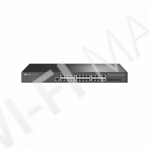 TP-Link TL-SG3428X-UPS, JetStream 24-портовый управляемый коммутатор с 4 слотами SFP+ 10G